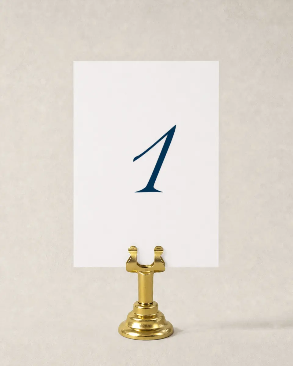 This is a 3½" x 5" Wedding Table Number called Glam District printed in full color