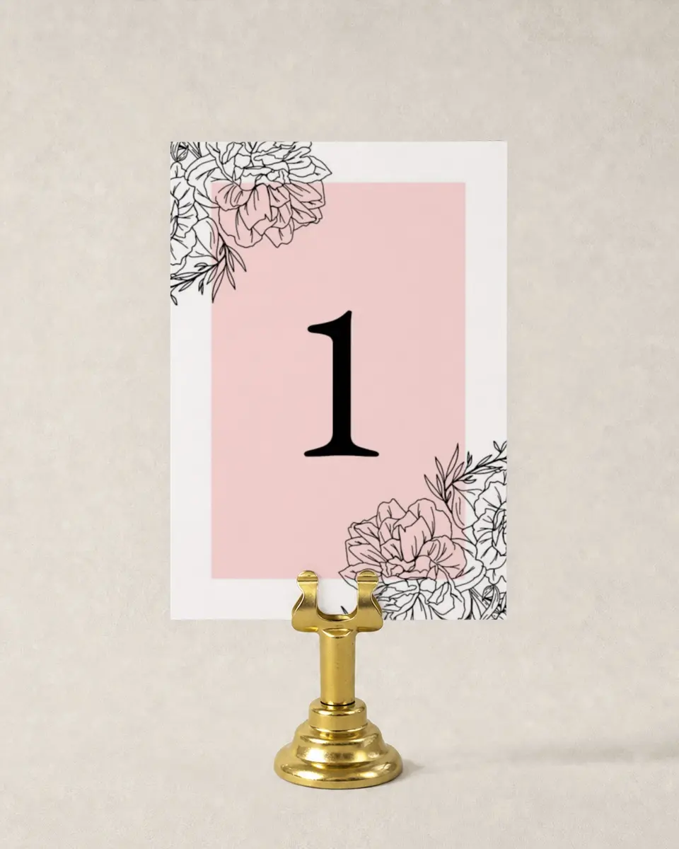 This is a 3½" x 5" Wedding Table Number called Love's Whisper printed in full color