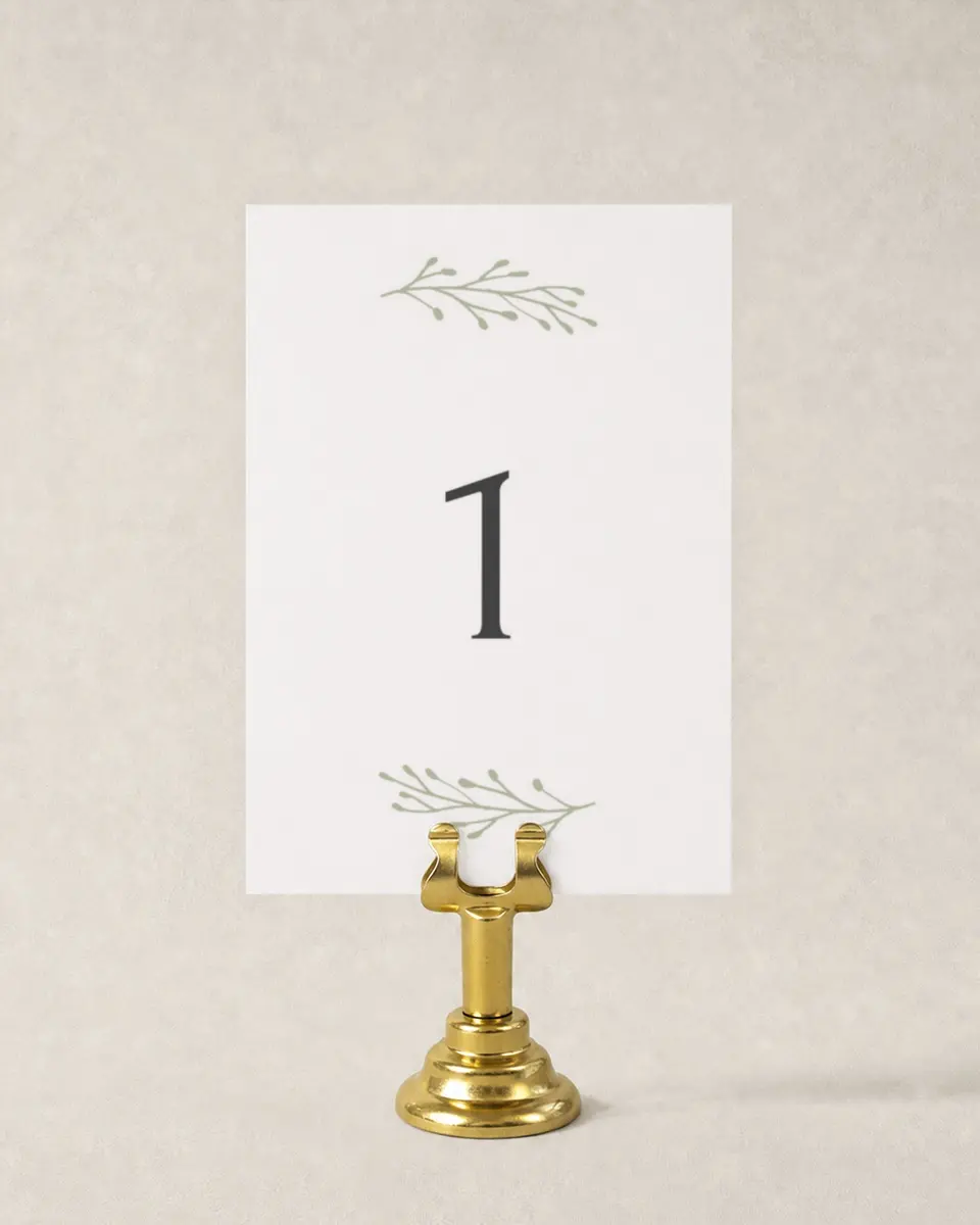 This is a 3½" x 5" Wedding Table Number called Enchanting Crown printed in full color