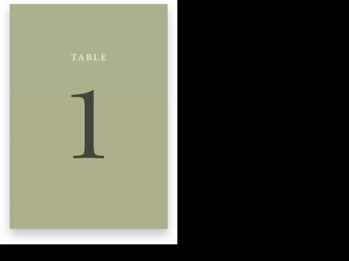 Table Numbers