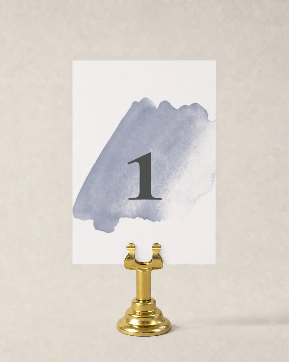 This is a 3½" x 5" Wedding Table Number called Stroke of Luck printed in full color