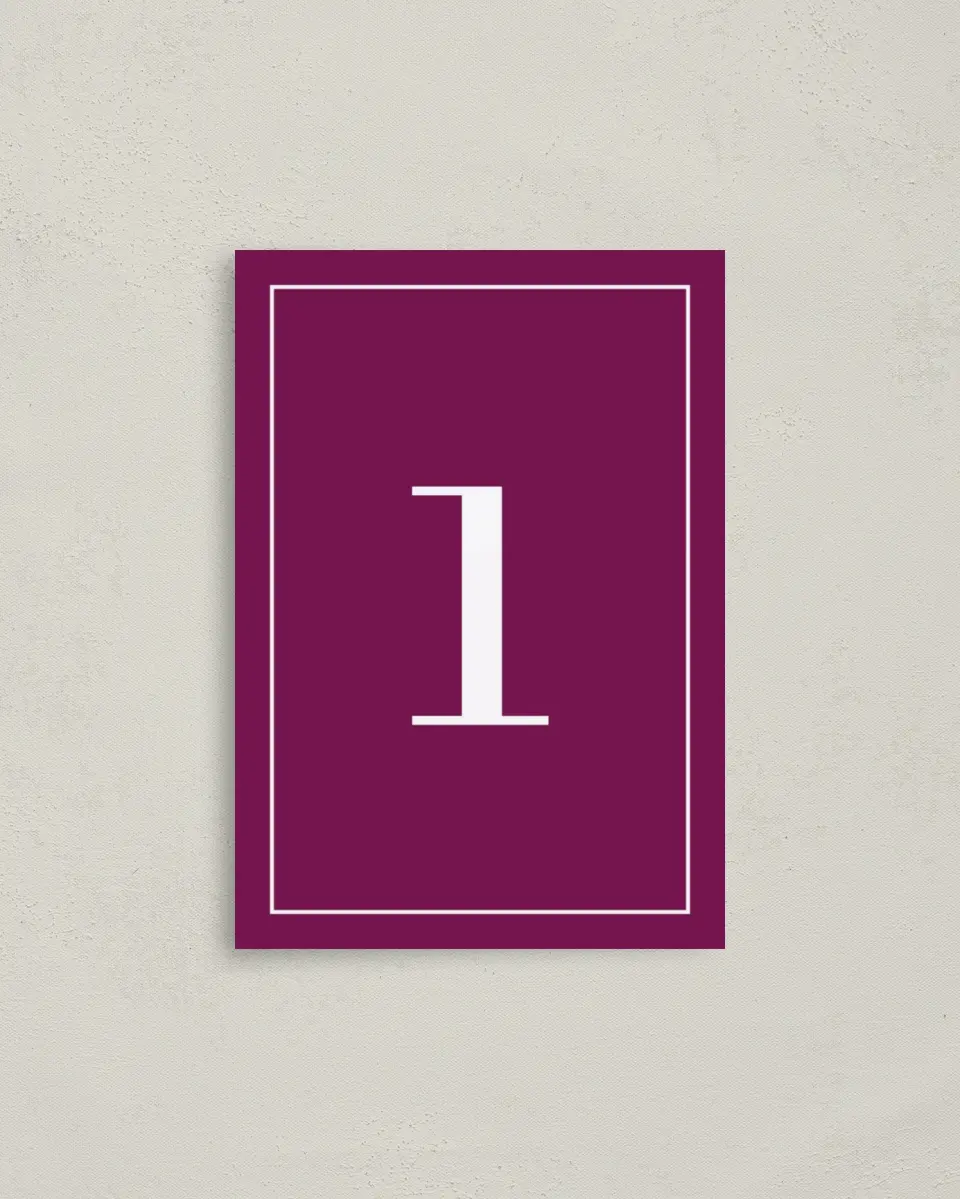 This is a 3½" x 5" Quinceanera Table Number called Crowning Moment printed in full color