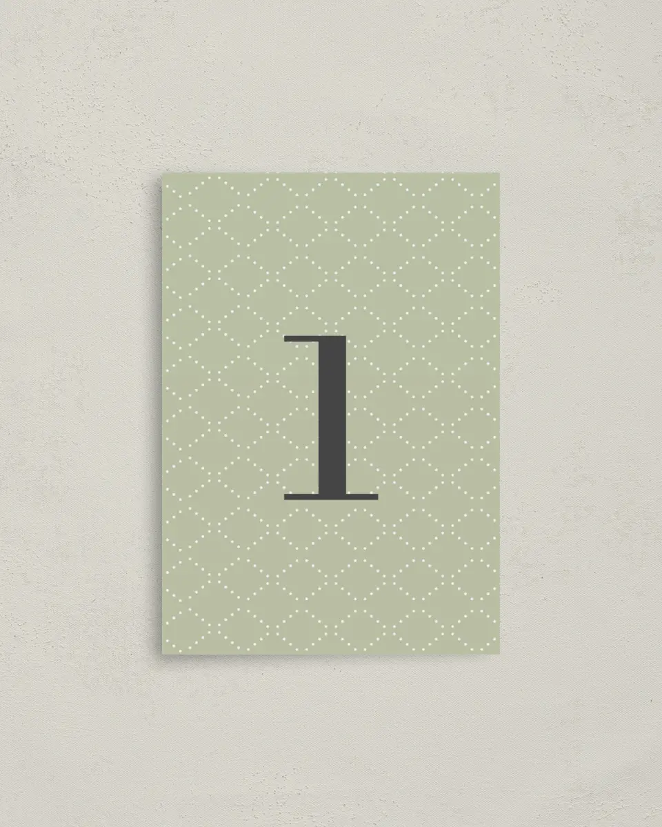 This is a 3½" x 5" Quinceanera Table Number called Sweetly Framed printed in full color
