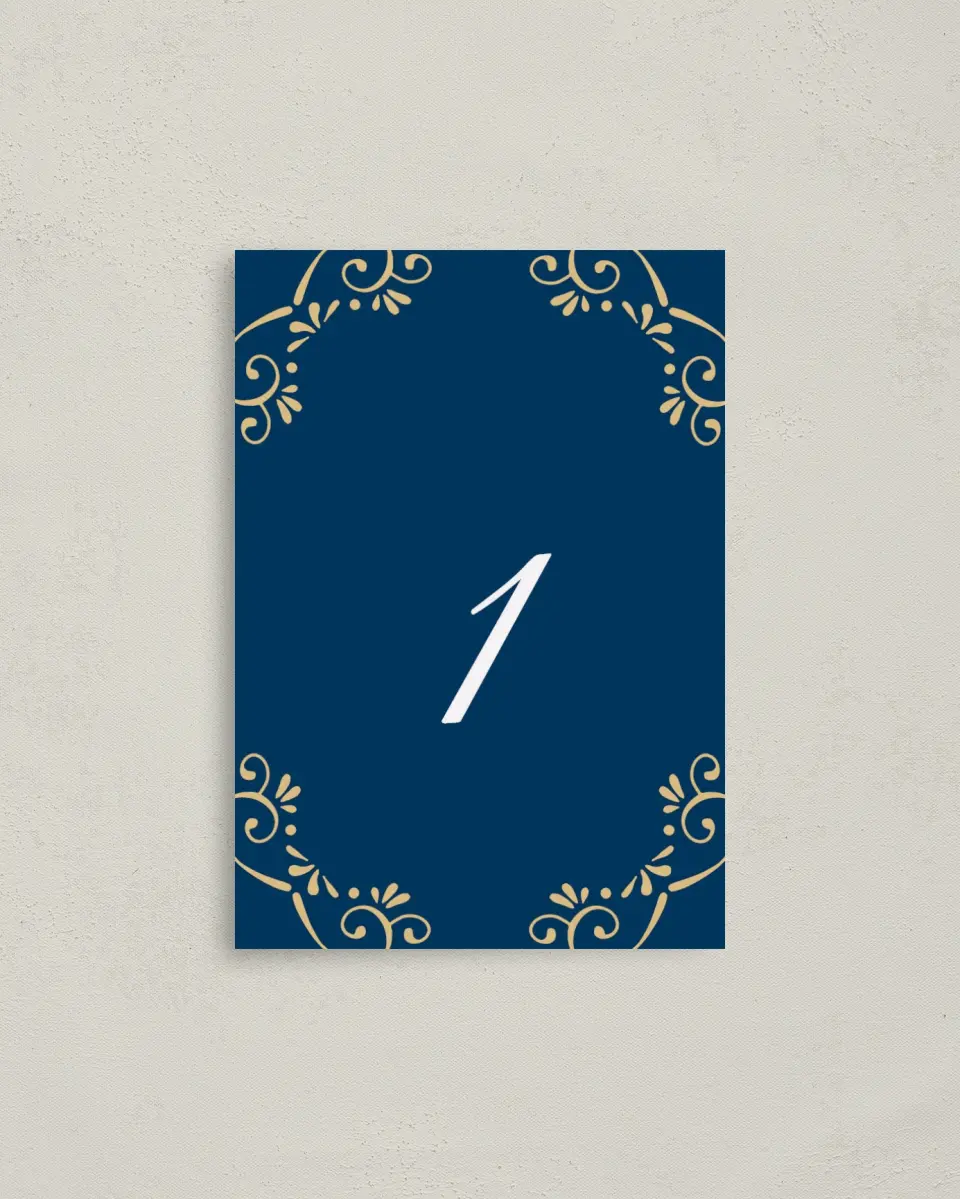 This is a 3½" x 5" Quinceanera Table Number called Sparkling Dream printed in full color