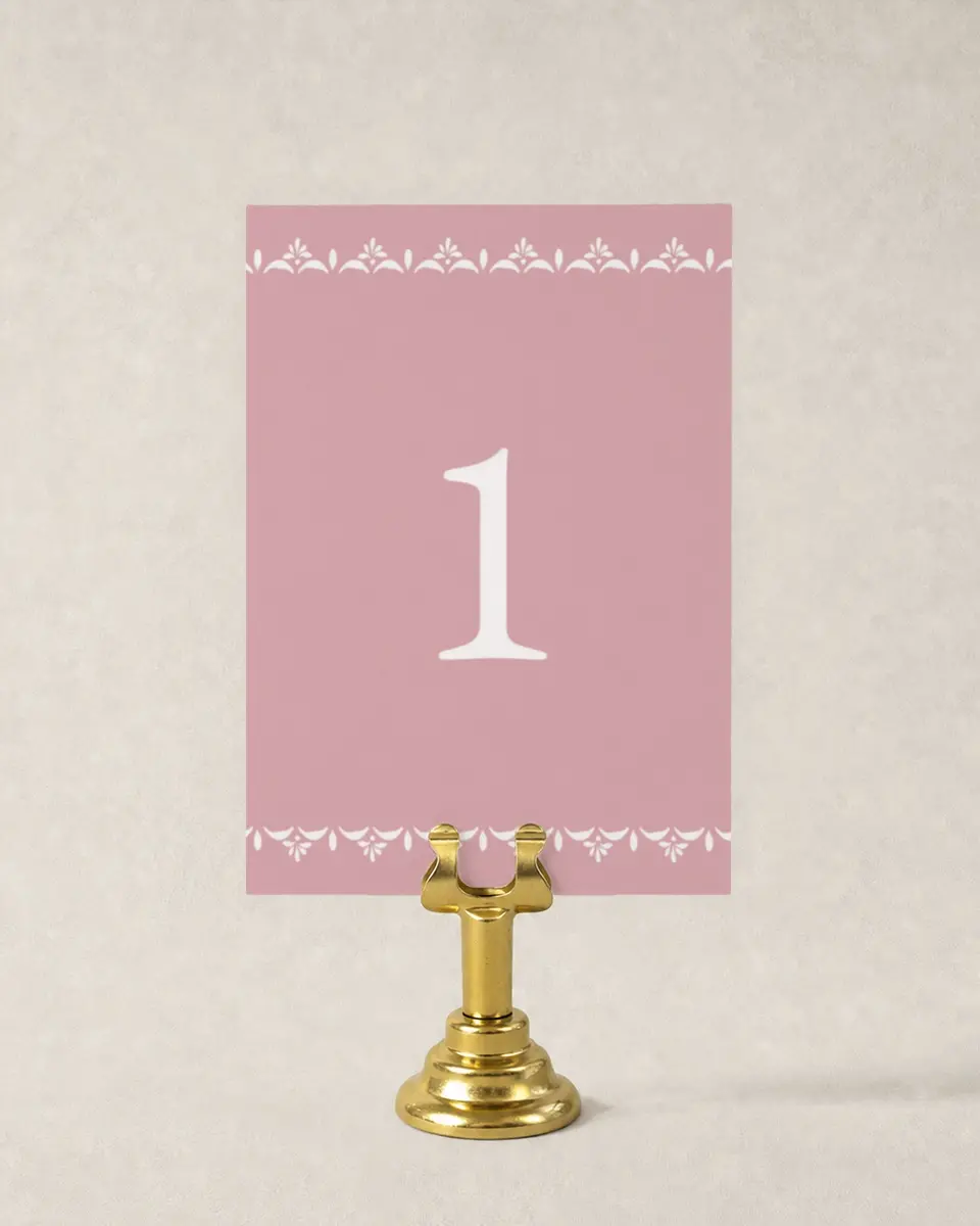 This is a 3½" x 5" Quinceanera Table Number called Center of Attention printed in full color