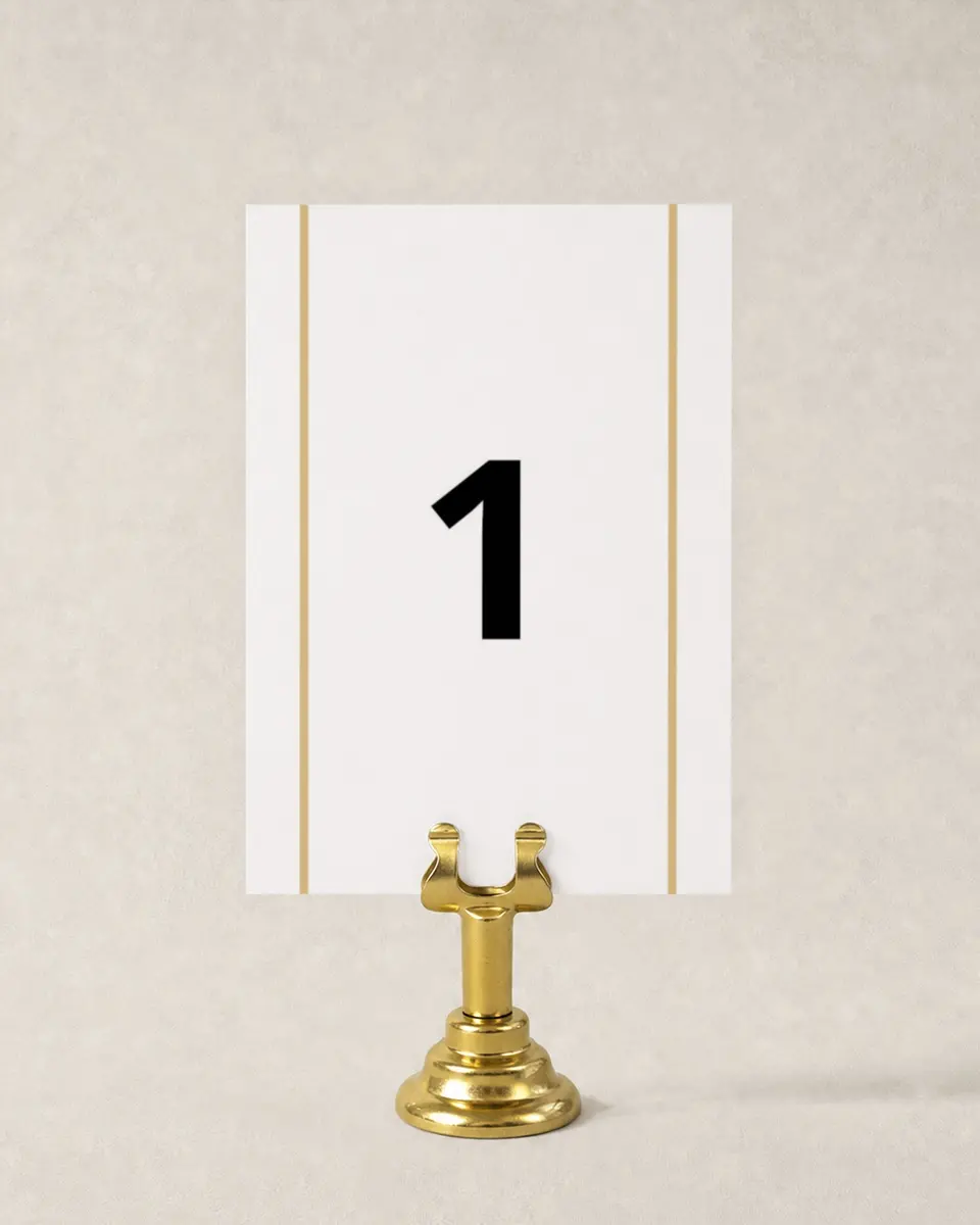 This is a 3½" x 5" Wedding Table Number called Grandeur Shine printed in full color