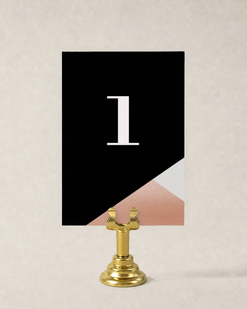 This is a 3½" x 5" Wedding Table Number called Luster Opulence printed in full color