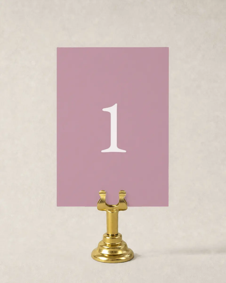 This is a 3½" x 5" Wedding Table Number called Antique Splendor printed in full color