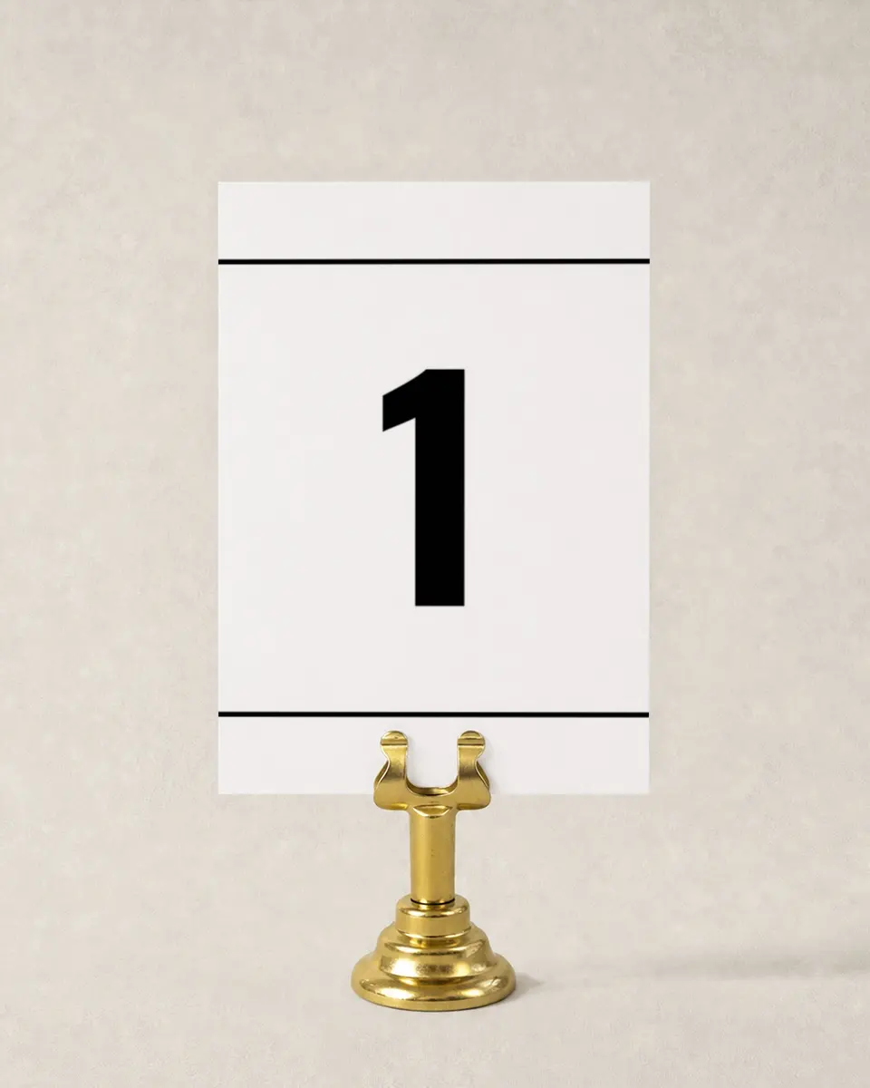 This is a 3½" x 5" Wedding Table Number called Stunning Symmetry printed in full color