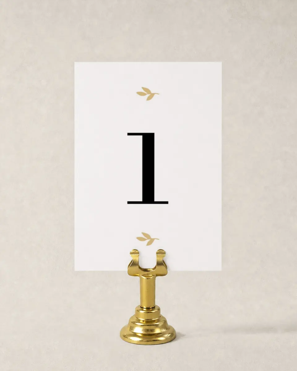 This is a 3½" x 5" Wedding Table Number called Charming Monogram printed in full color