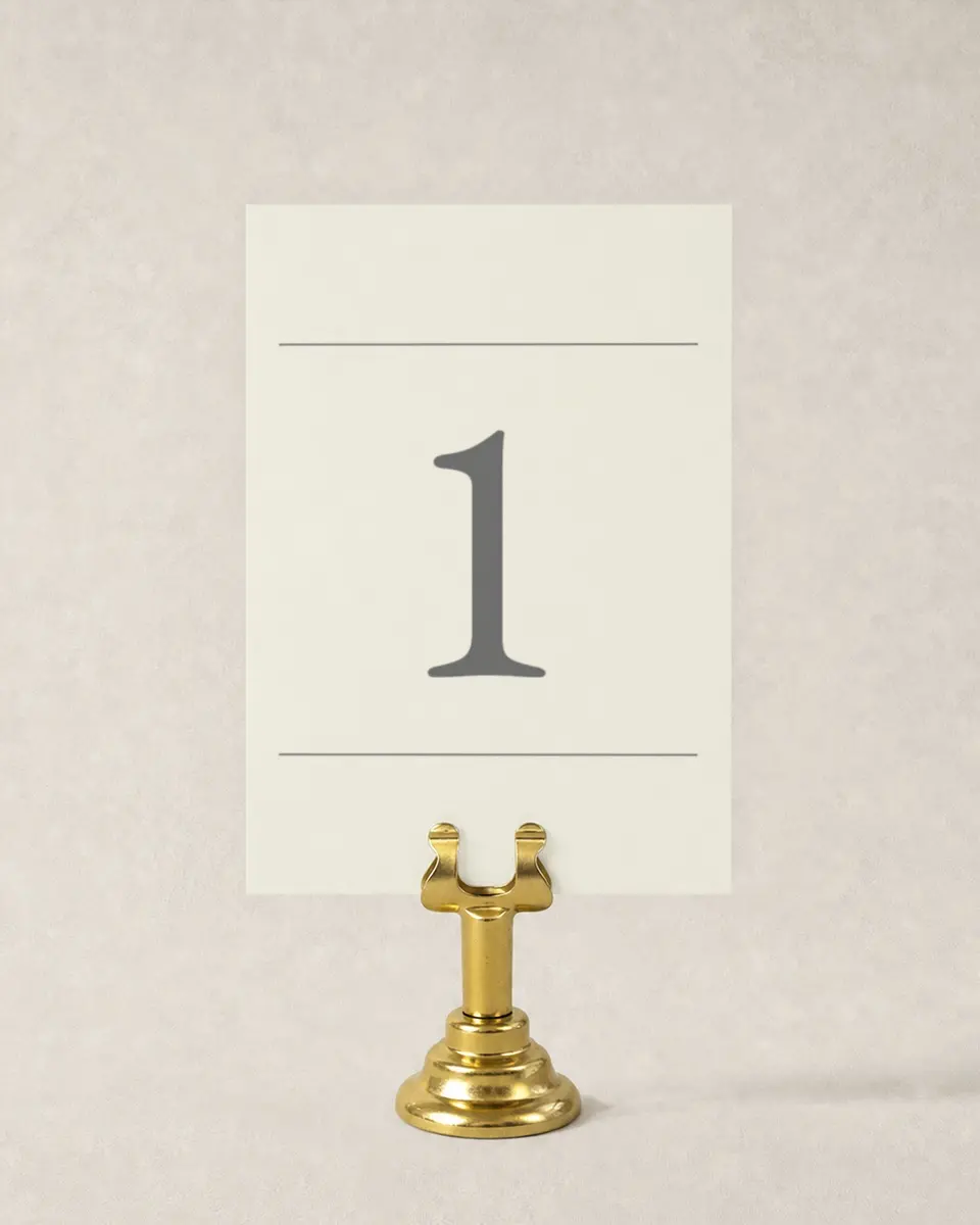 This is a 3½" x 5" Wedding Table Number called Classic Devotion printed in full color