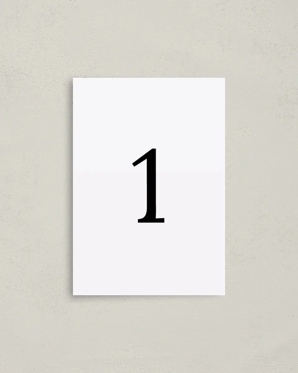 This is a 3½" x 5" Quinceanera Table Number called Blissful Fifteen printed in full color