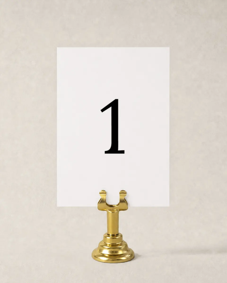 This is a 3½" x 5" Quinceanera Table Number called Blissful Fifteen printed in full color