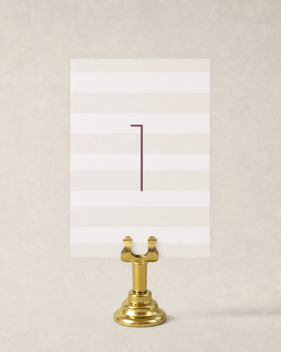 This is a 3½" x 5" Quinceanera Table Number called Gracefully Fifteen printed in full color