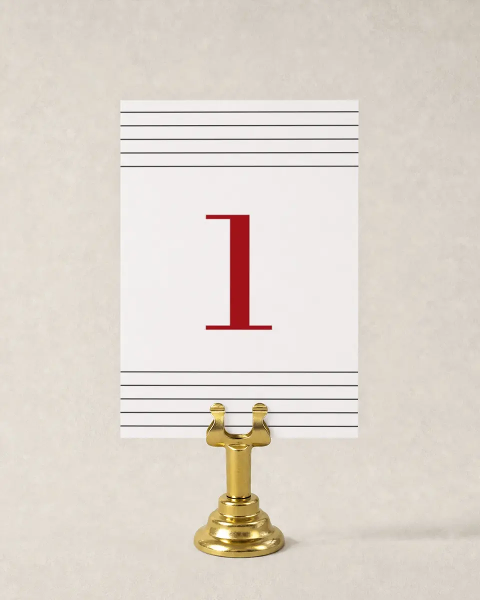 This is a 3½" x 5" Quinceanera Table Number called Showy Sweet Fifteen printed in full color