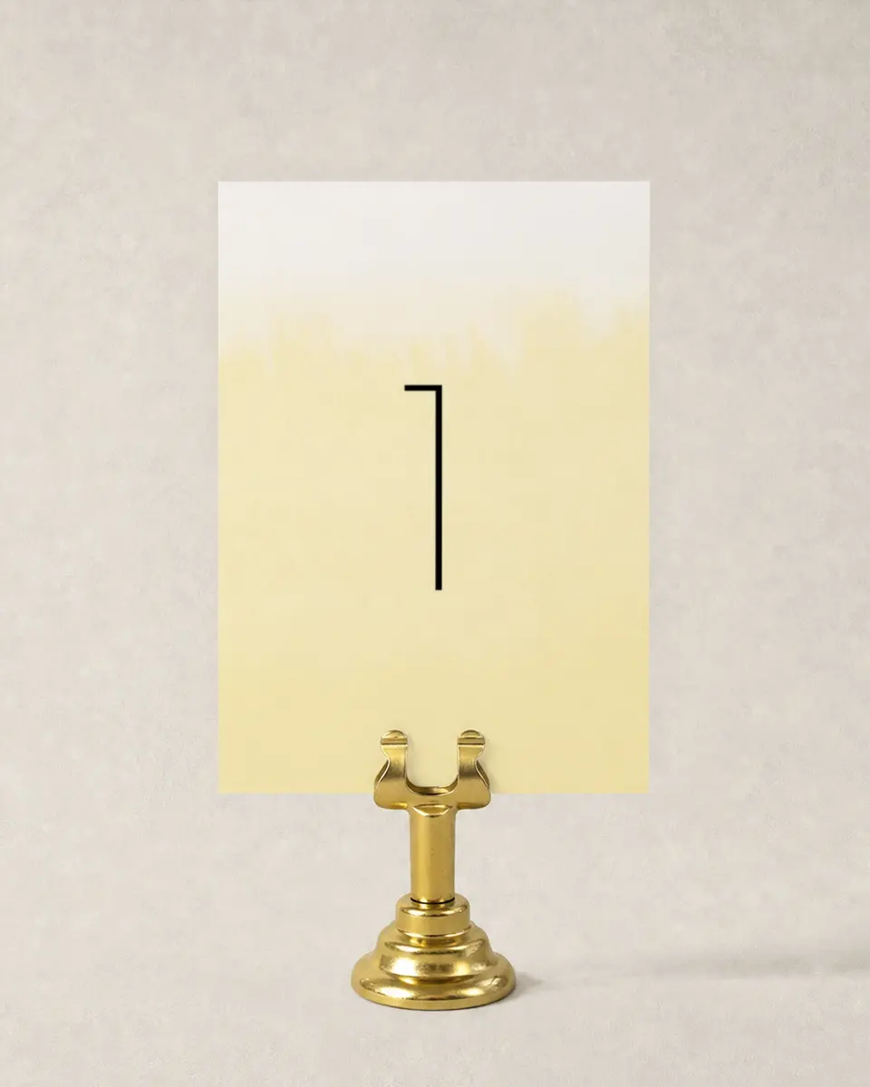 This is a 3½" x 5" Quinceanera Table Number called Delicate Watercolor printed in full color