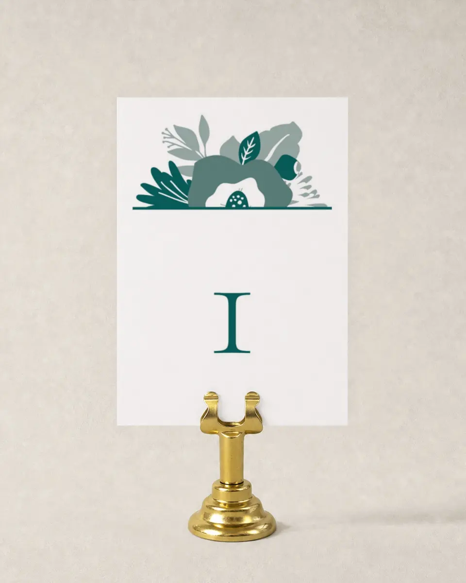 This is a 3½" x 5" Wedding Table Number called Blooming Delight printed in full color