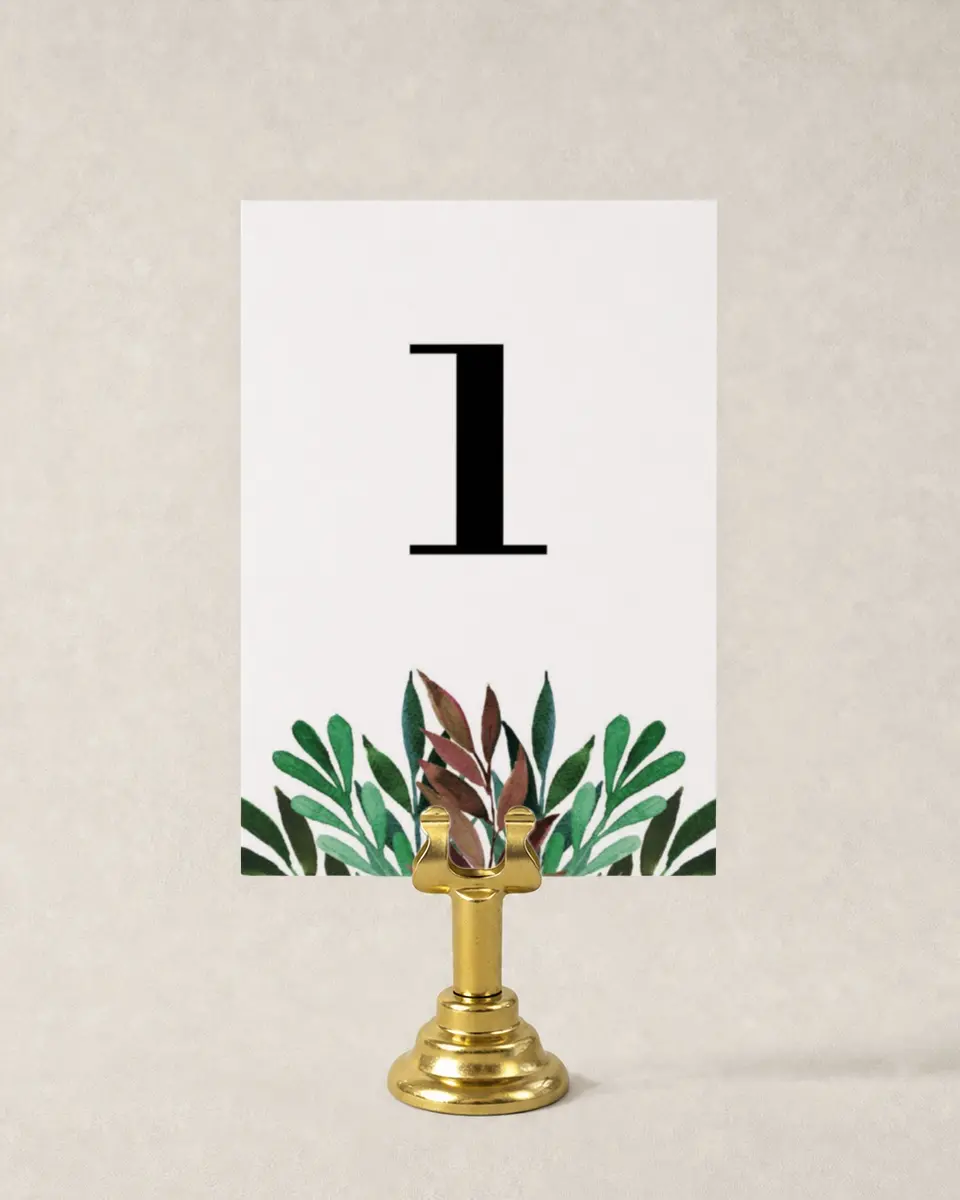 This is a 3½" x 5" Wedding Table Number called Graceful Frame printed in full color