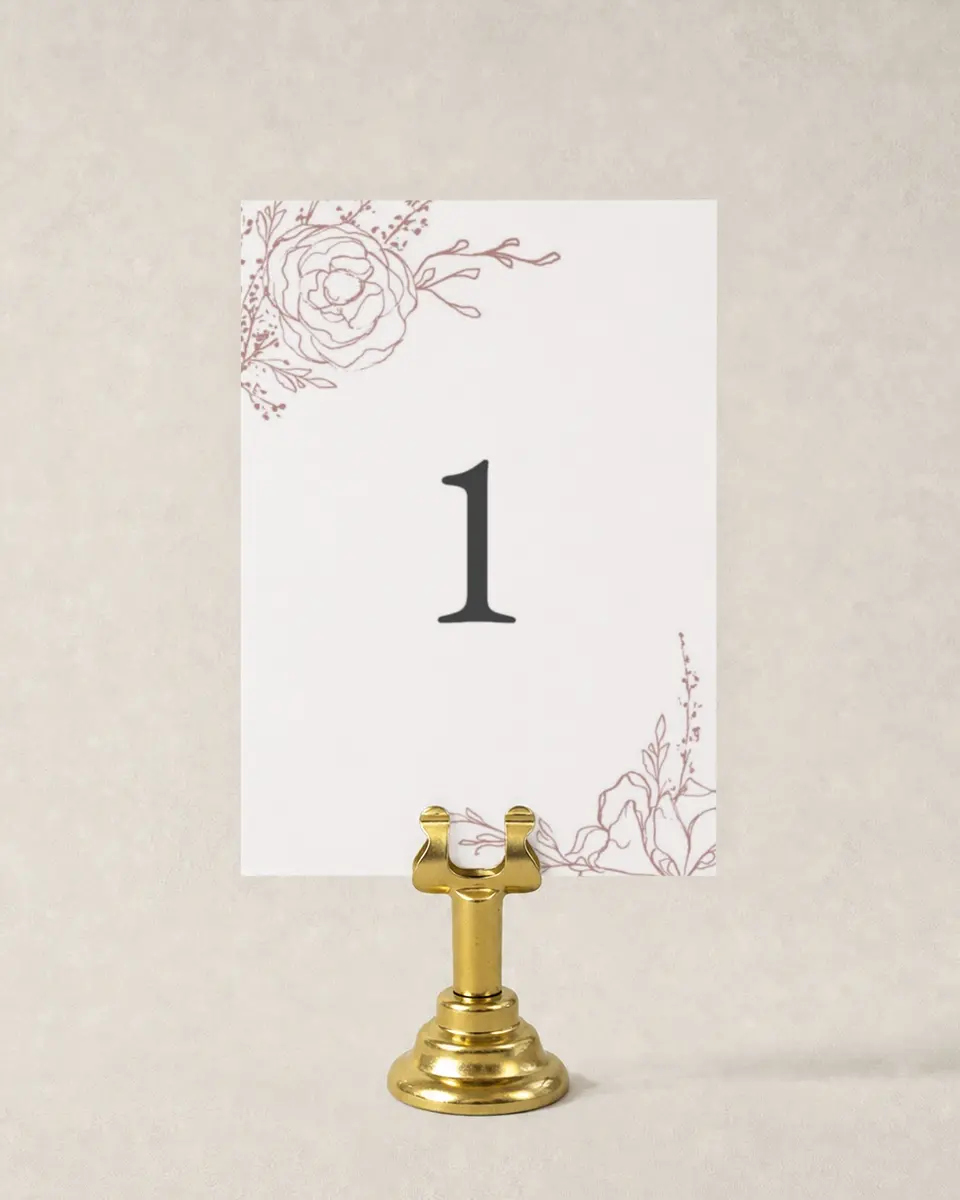 This is a 3½" x 5" Wedding Table Number called Blooming Rose printed in full color