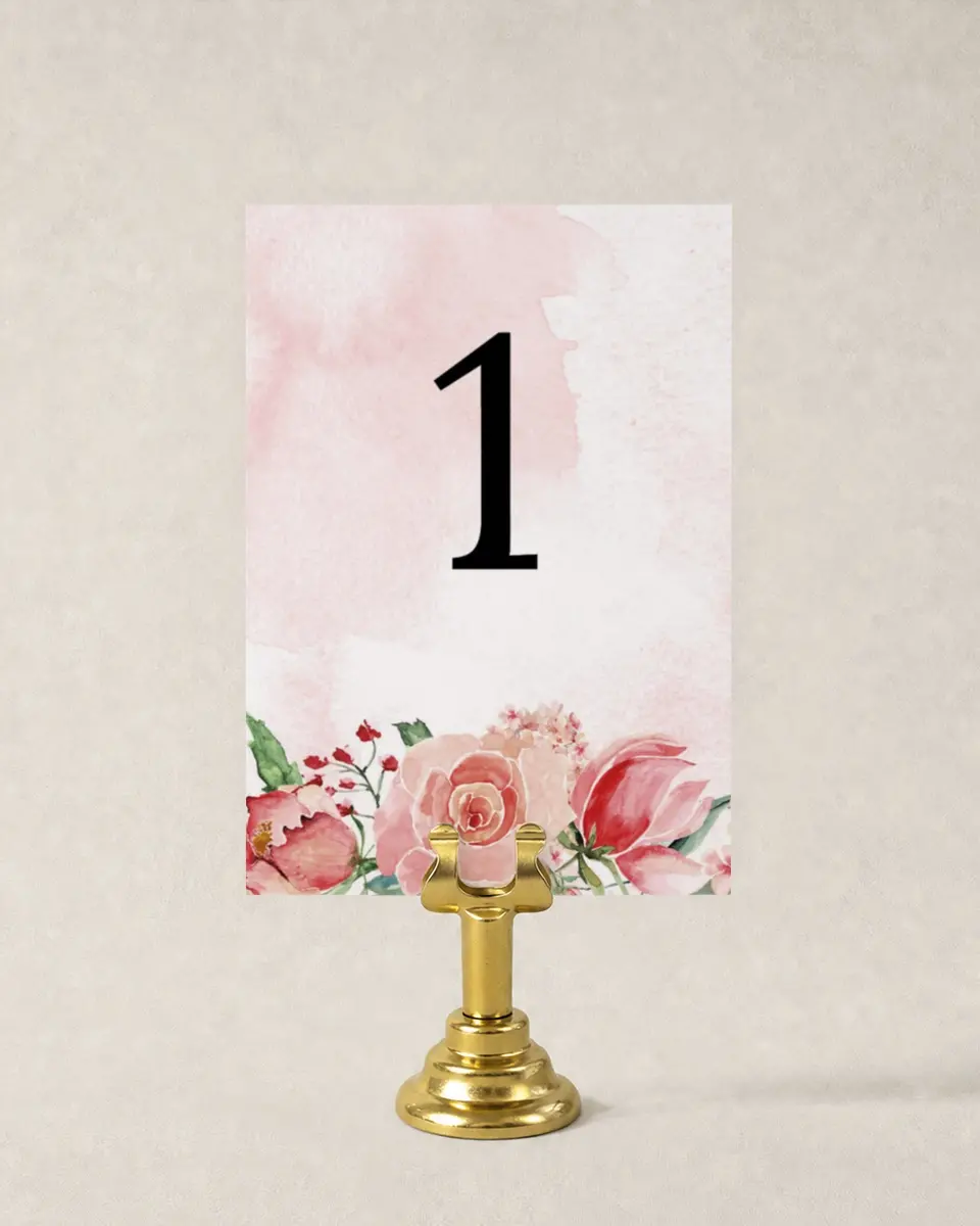 This is a 3½" x 5" Wedding Table Number called Enchanted Crown printed in full color