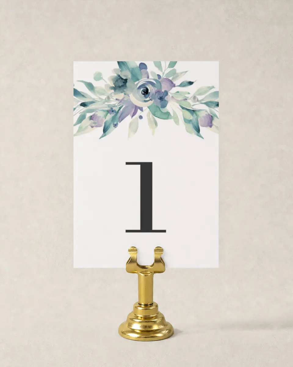This is a 3½" x 5" Wedding Table Number called Glorious Crown printed in full color