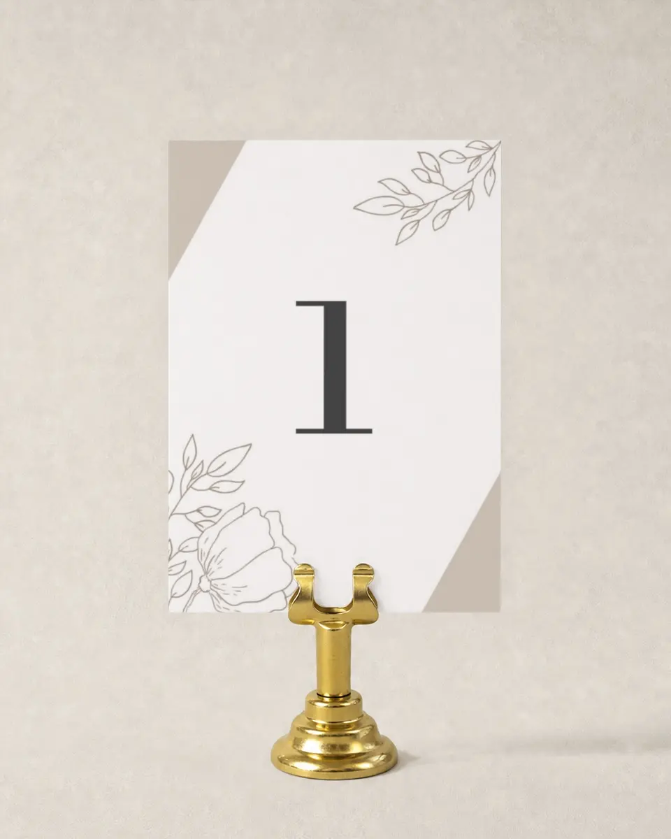 This is a 3½" x 5" Wedding Table Number called Delicate Splendor printed in full color