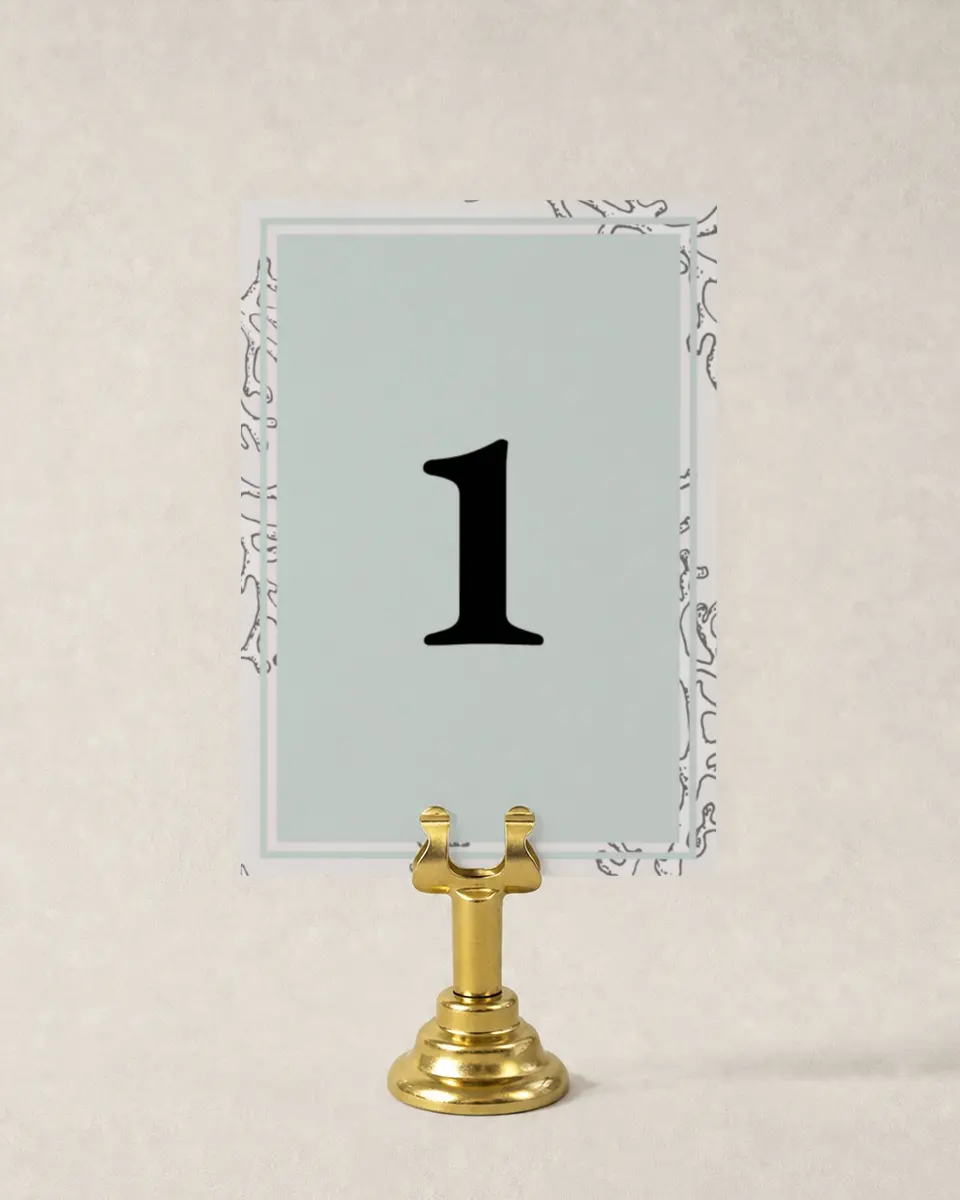 This is a 3½" x 5" Wedding Table Number called Maritime Bliss printed in full color