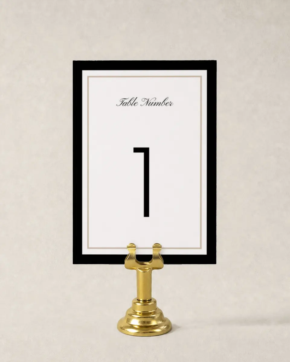 This is a 3½" x 5" Gala Table Number called Scripted Holiday Event printed in full color
