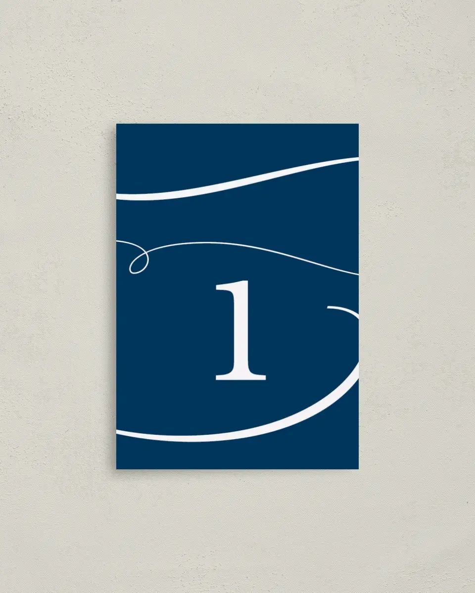This is a 3½" x 5" Gala Table Number called Grand Gala printed in full color
