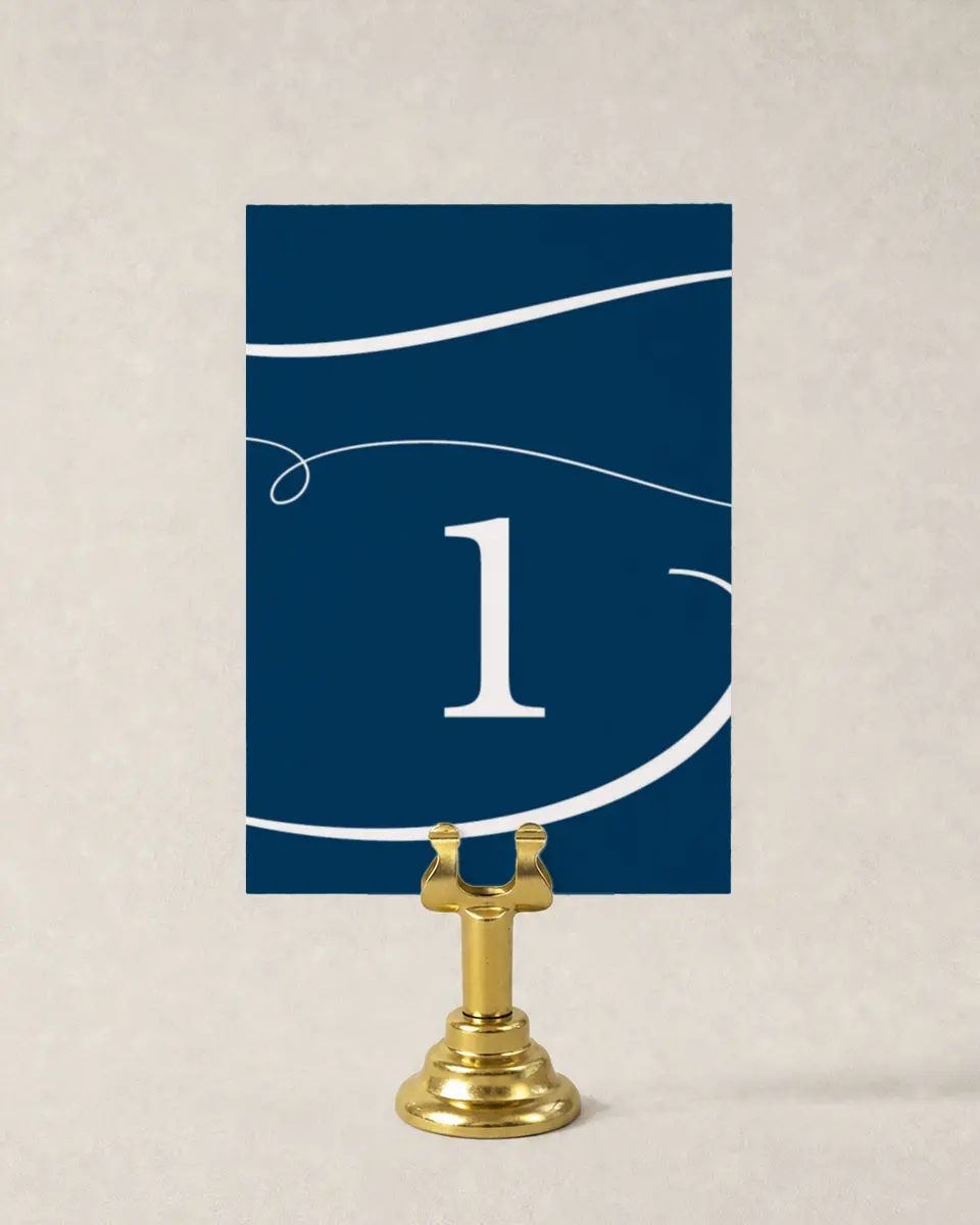 This is a 3½" x 5" Gala Table Number called Grand Gala printed in full color