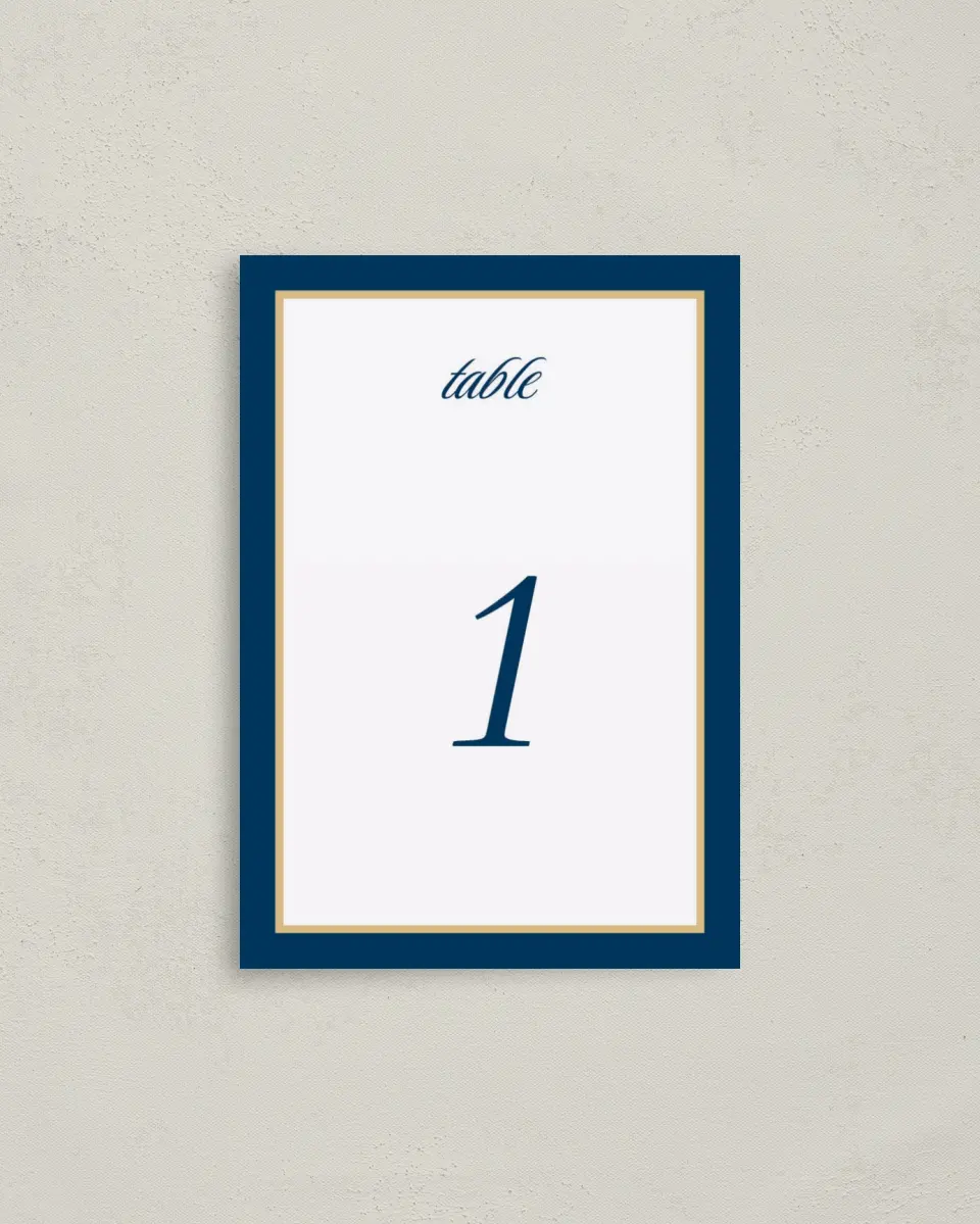 This is a 3½" x 5" Gala Table Number called Corporate Milestone printed in full color