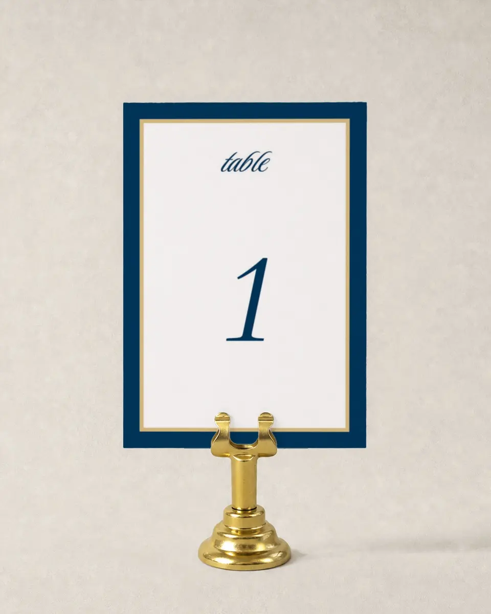 This is a 3½" x 5" Gala Table Number called Corporate Milestone printed in full color