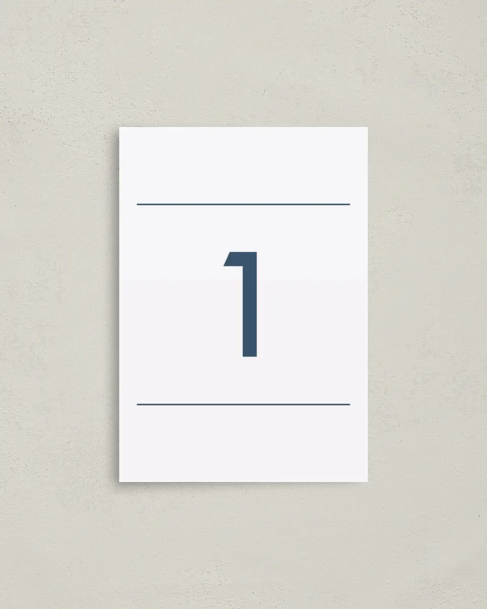 This is a 3½" x 5" Gala Table Number called Gracious Gala printed in full color