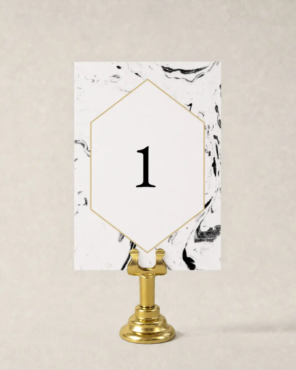 This is a 3½" x 5" Gala Table Number called Cut the Ribbon printed in full color