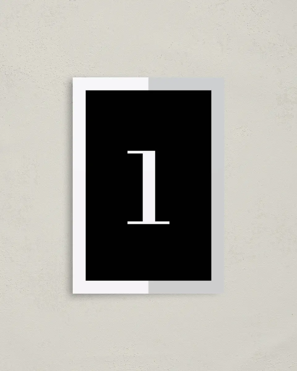 This is a 3½" x 5" Gala Table Number called Be Square printed in full color