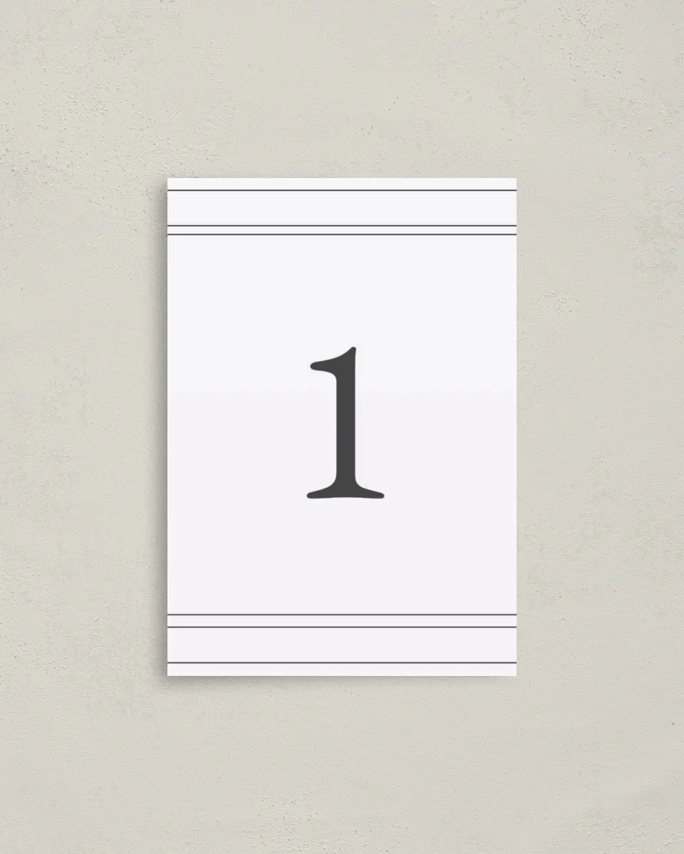 This is a 3½" x 5" Gala Table Number called Night to Remember printed in full color