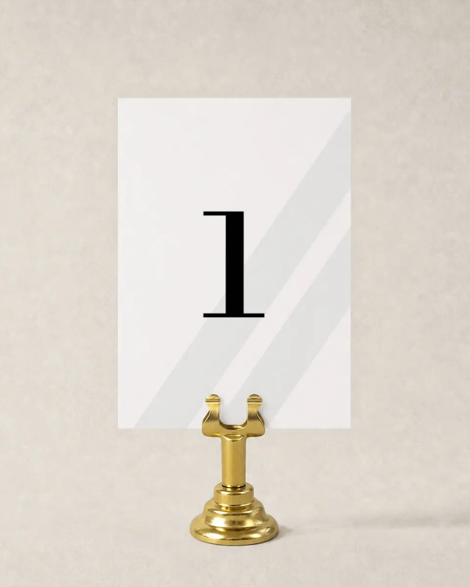 This is a 3½" x 5" Gala Table Number called Glamorous Gala printed in full color