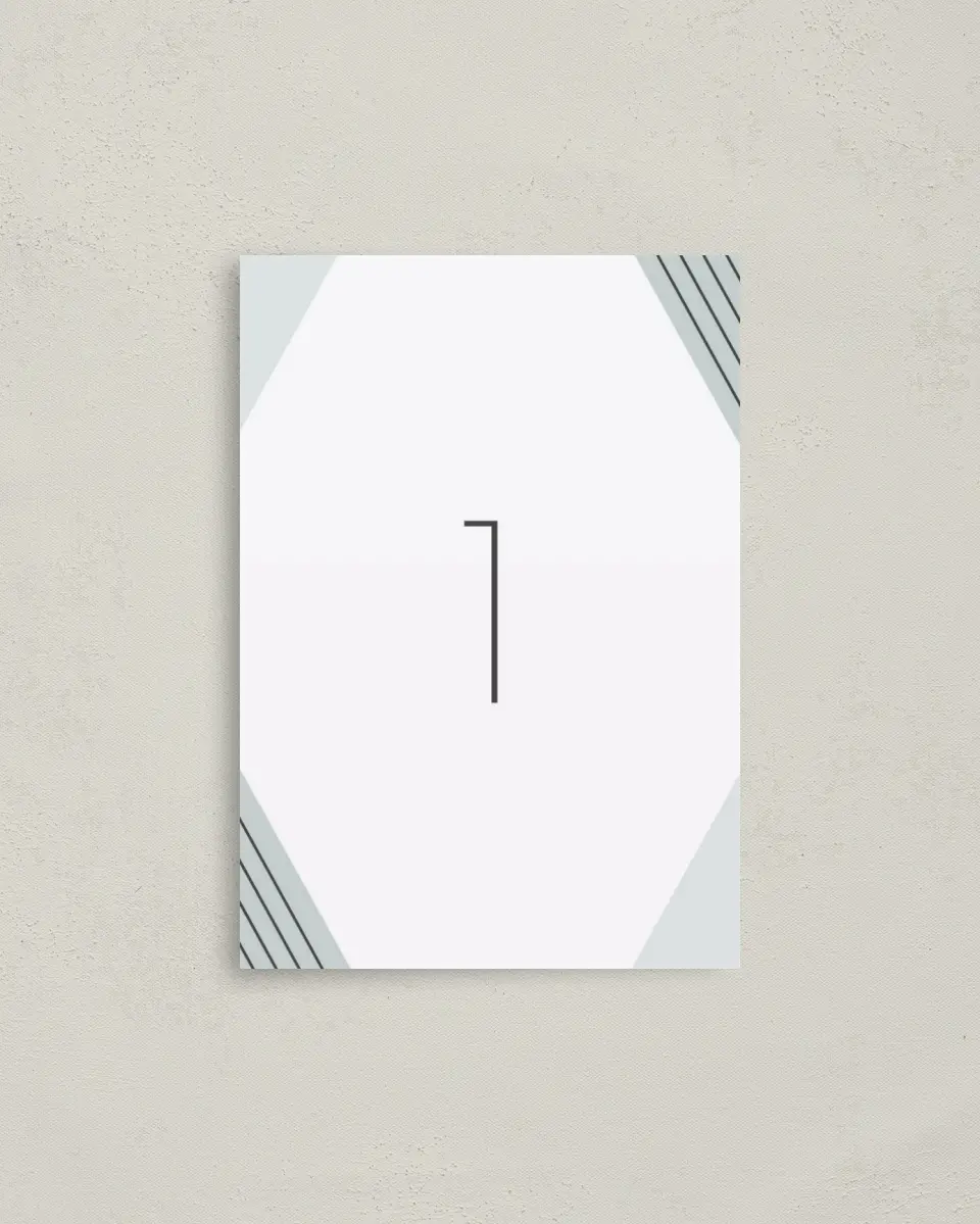 This is a 3½" x 5" Gala Table Number called Grand Opening printed in full color