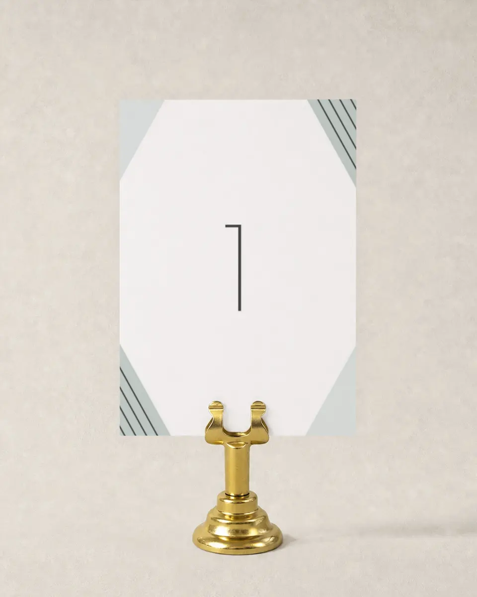 This is a 3½" x 5" Gala Table Number called Grand Opening printed in full color