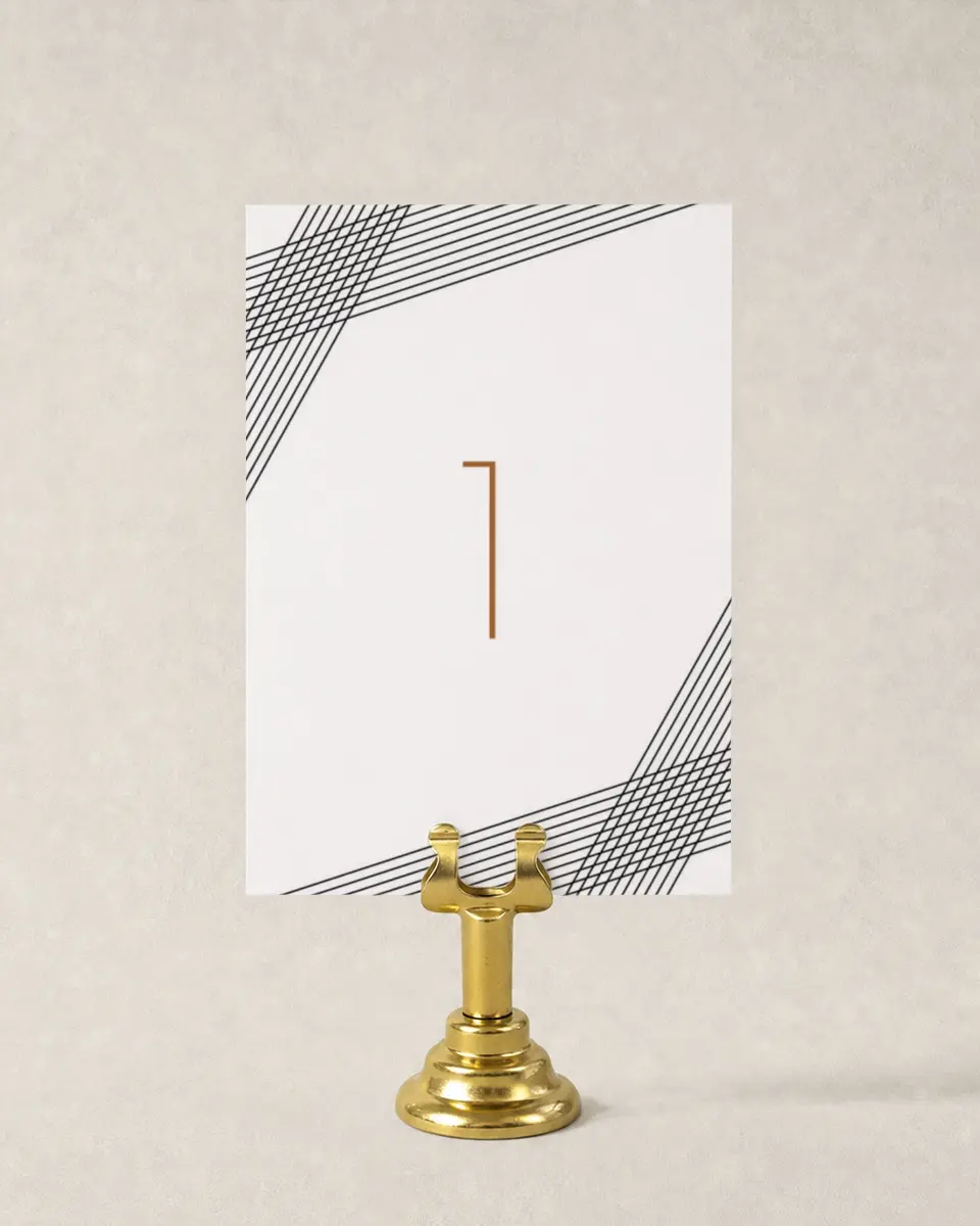 This is a 3½" x 5" Gala Table Number called Debut Celebration printed in full color