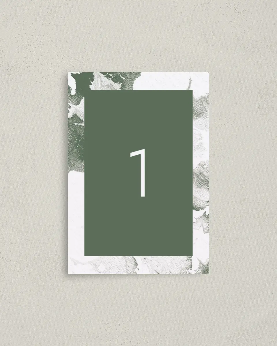 This is a 3½" x 5" Gala Table Number called Grand Occasion printed in full color