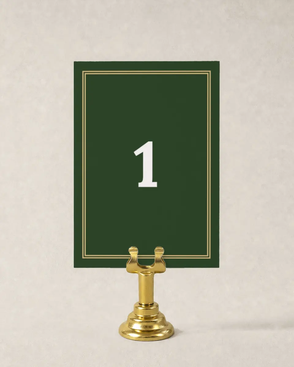 This is a 3½" x 5" Gala Table Number called Classic Tournament printed in full color