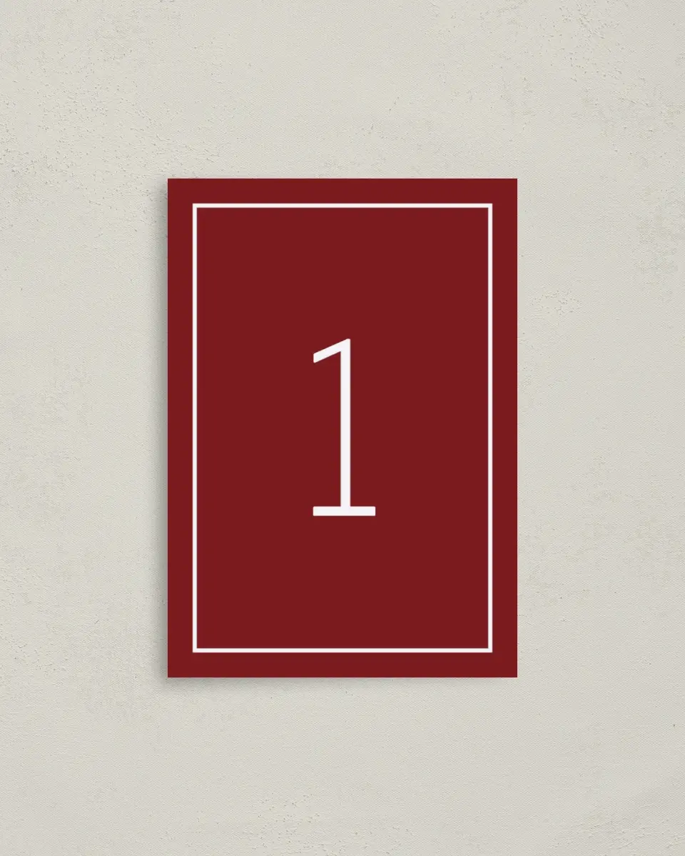 This is a 3½" x 5" Gala Table Number called Holiday Party printed in full color