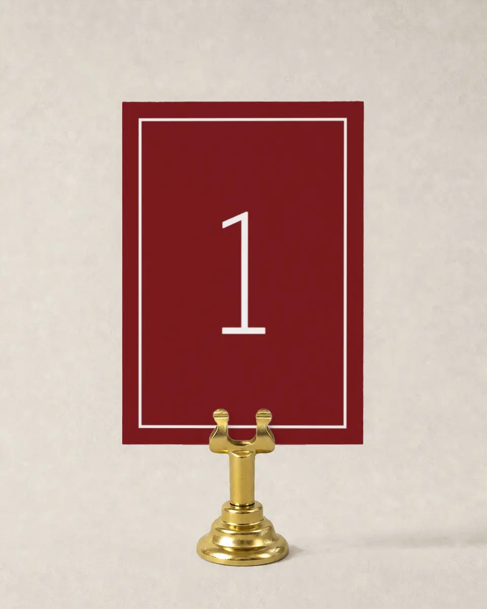 This is a 3½" x 5" Gala Table Number called Holiday Party printed in full color