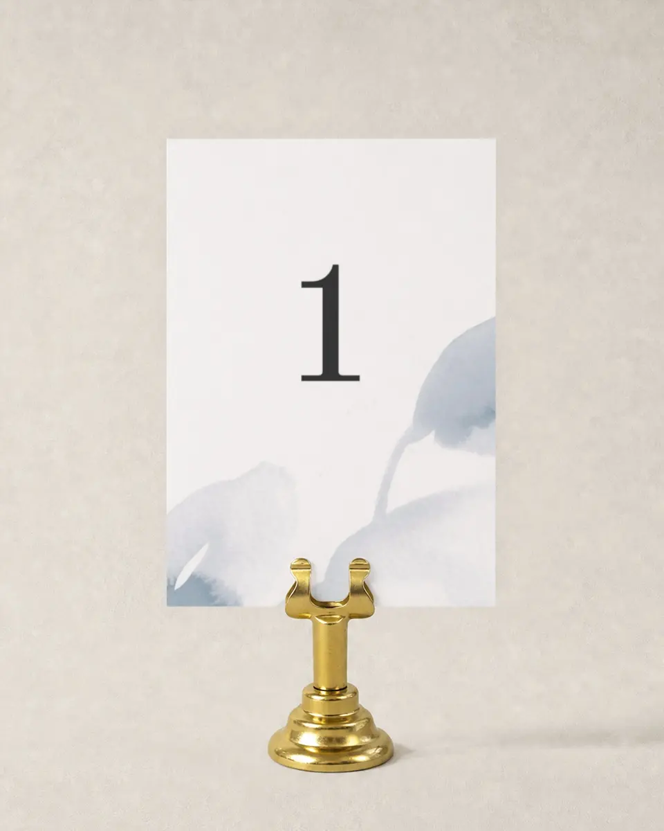 This is a 3½" x 5" Wedding Table Number called Painted Majesty printed in full color