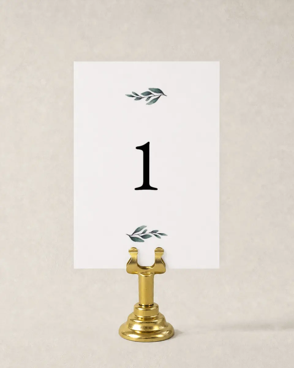 This is a 3½" x 5" Wedding Table Number called Pinecone Allure printed in full color