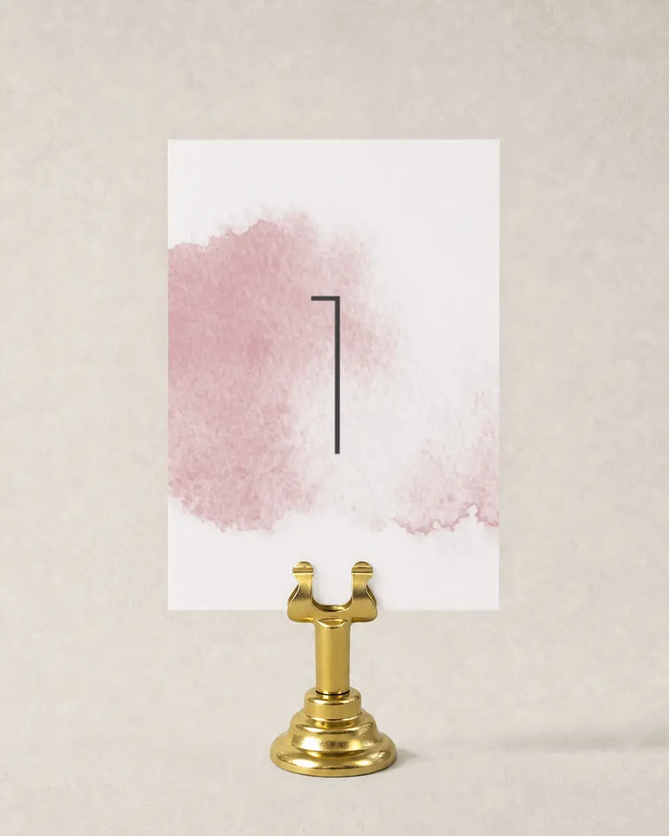 This is a 3½" x 5" Wedding Table Number called Watercolor Rapture printed in full color