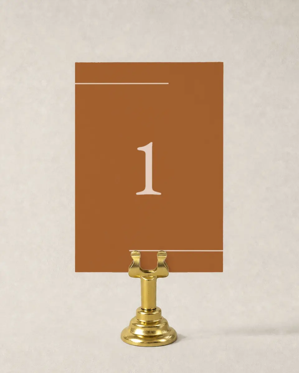 This is a 3½" x 5" Wedding Table Number called Adorable Duo printed in full color