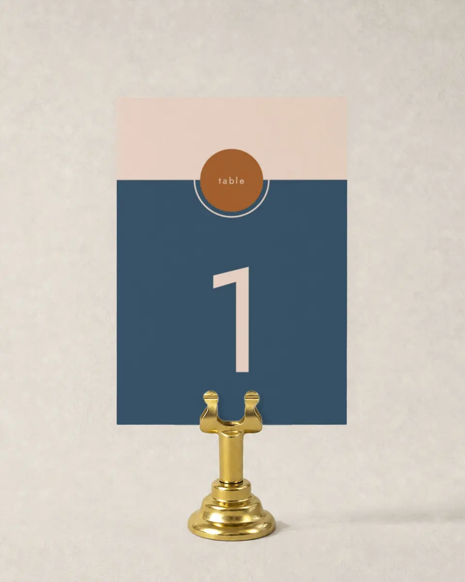 This is a 3½" x 5" Wedding Table Number called Our Beginning printed in full color