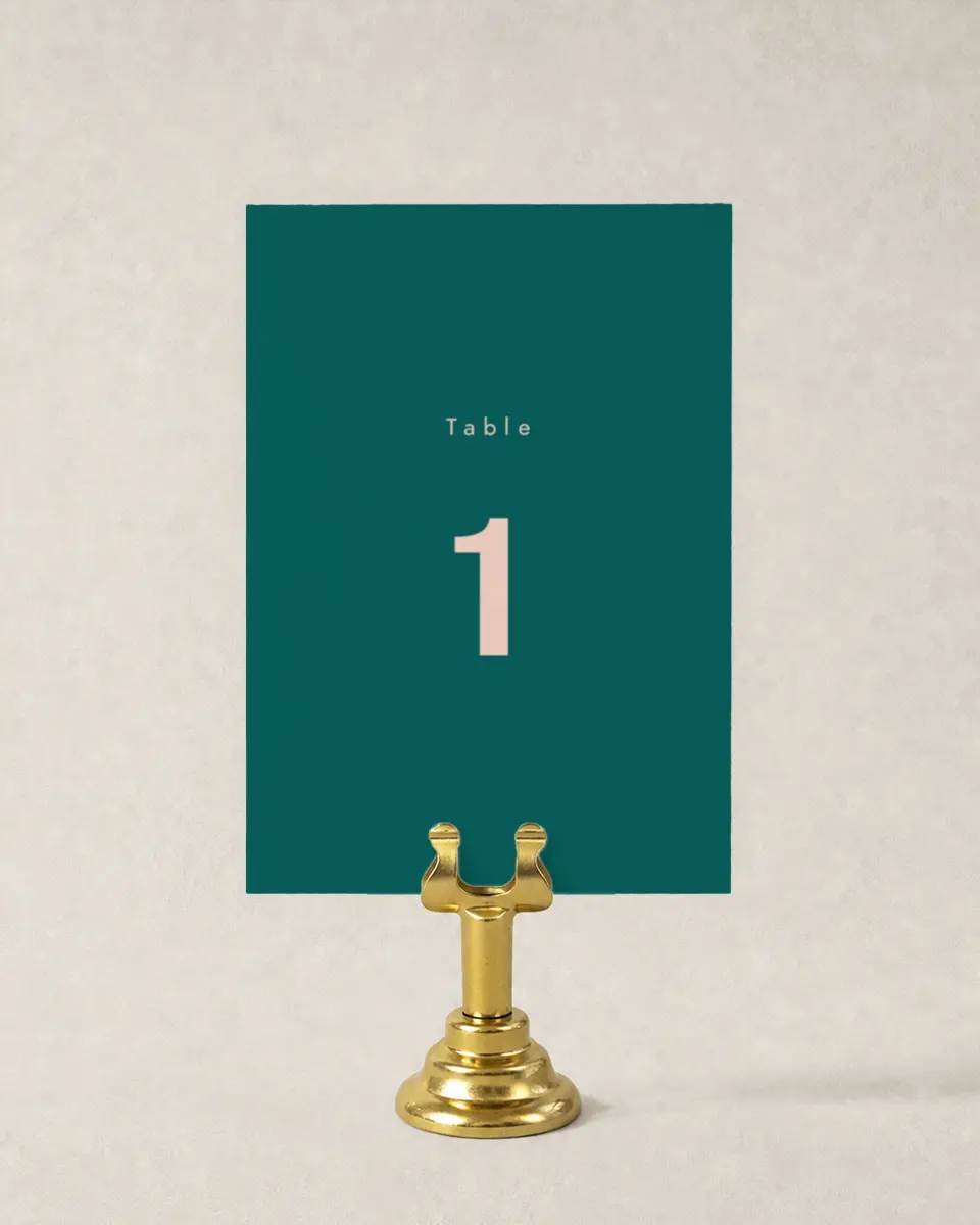 This is a 3½" x 5" Wedding Table Number called Shaped Love printed in full color